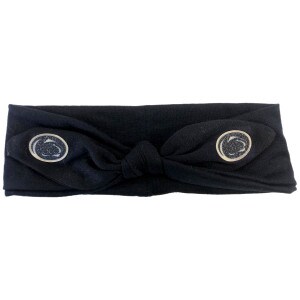 navy knotted headband with two glitter Penn State Athletic Logos